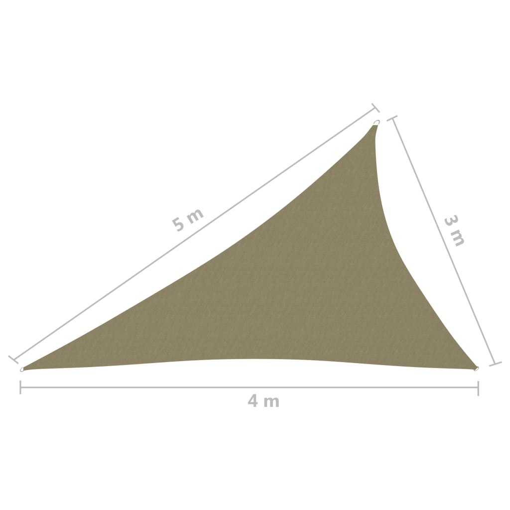 vidaXL bézs háromszögű oxford-szövet napvitorla 3 x 4 x 5 m
