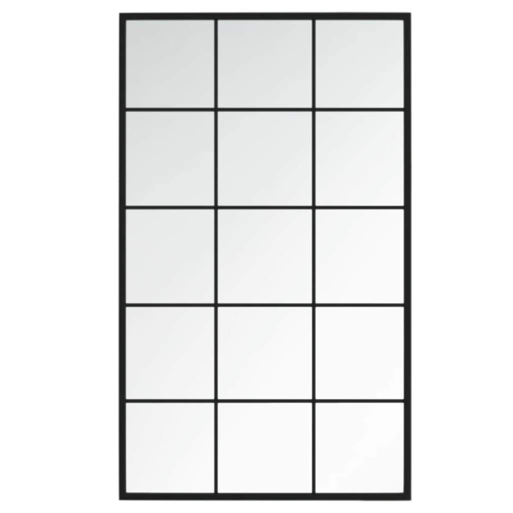 vidaXL fekete fém fali tükör 100 x 60 cm