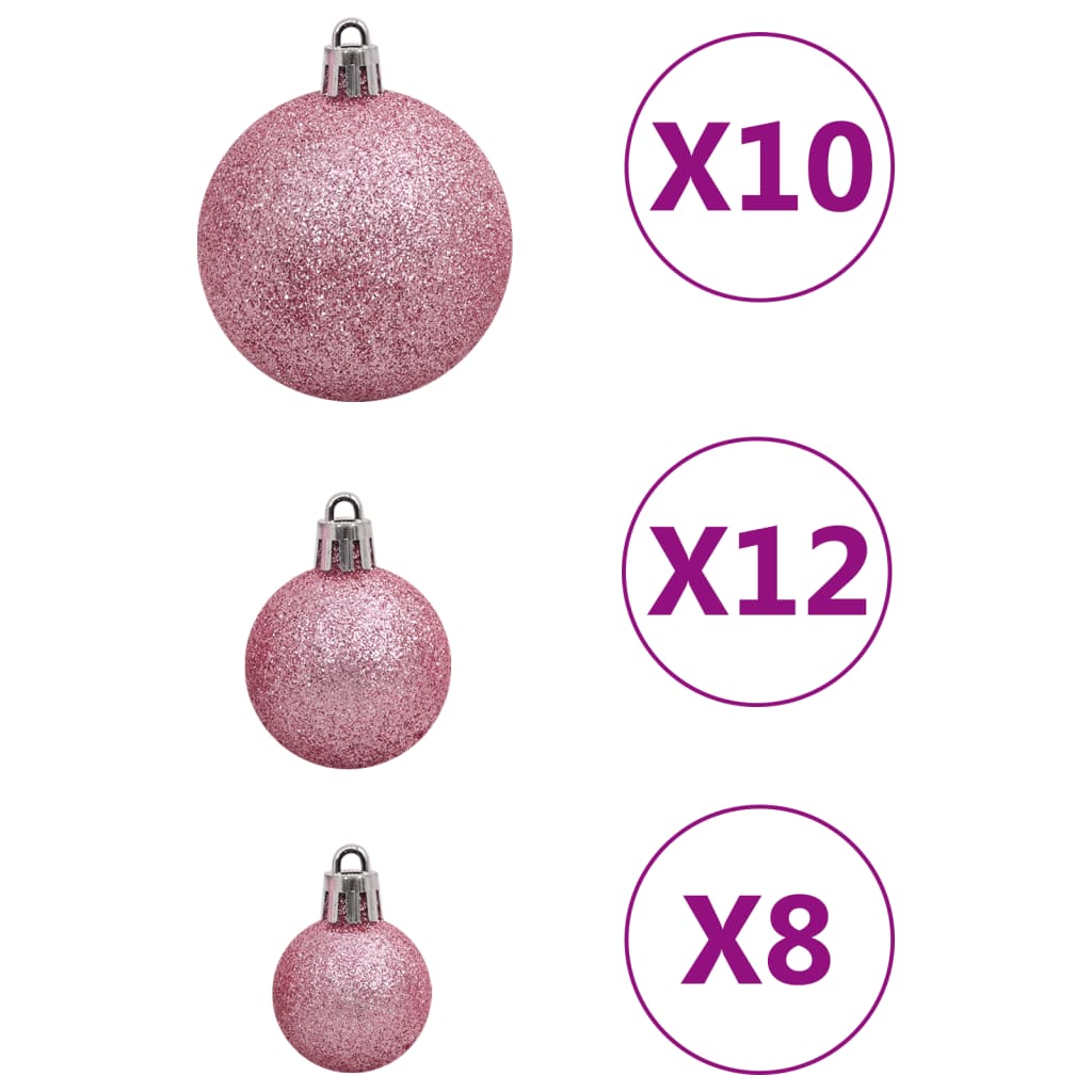 vidaXL 111 részes rózsaszín polisztirol karácsonyi gömb szett