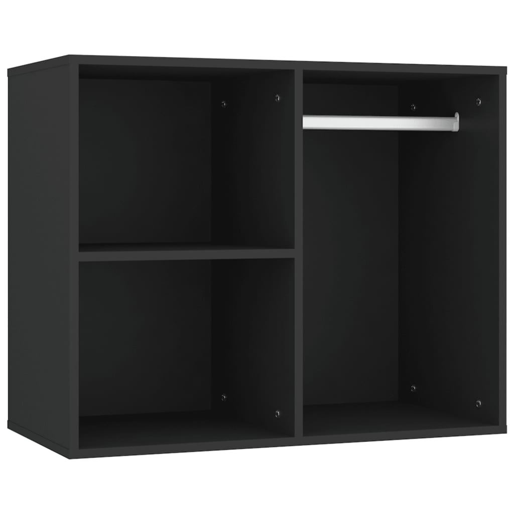 vidaXL fekete szerelt fa LED-es fésülködőasztal szekrényekkel