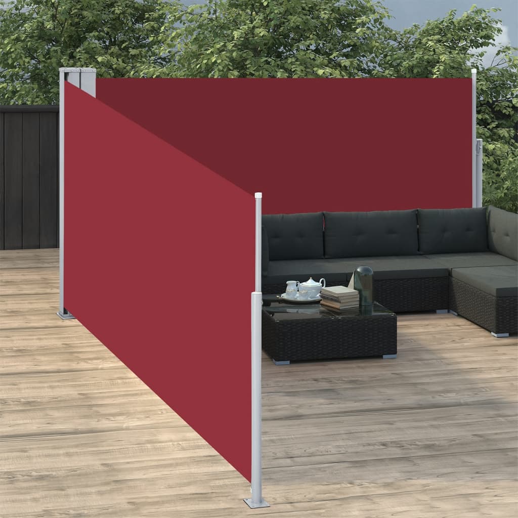 vidaXL piros behúzható oldalsó napellenző 140 x 1000 cm