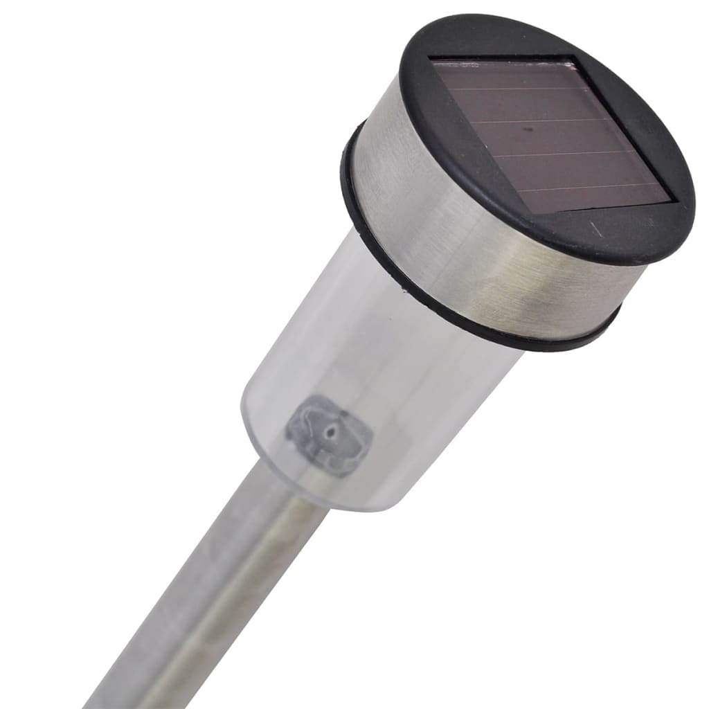 12 db napelemes leszúrható LED kültéri lámpa készlet rozsdamentes acél