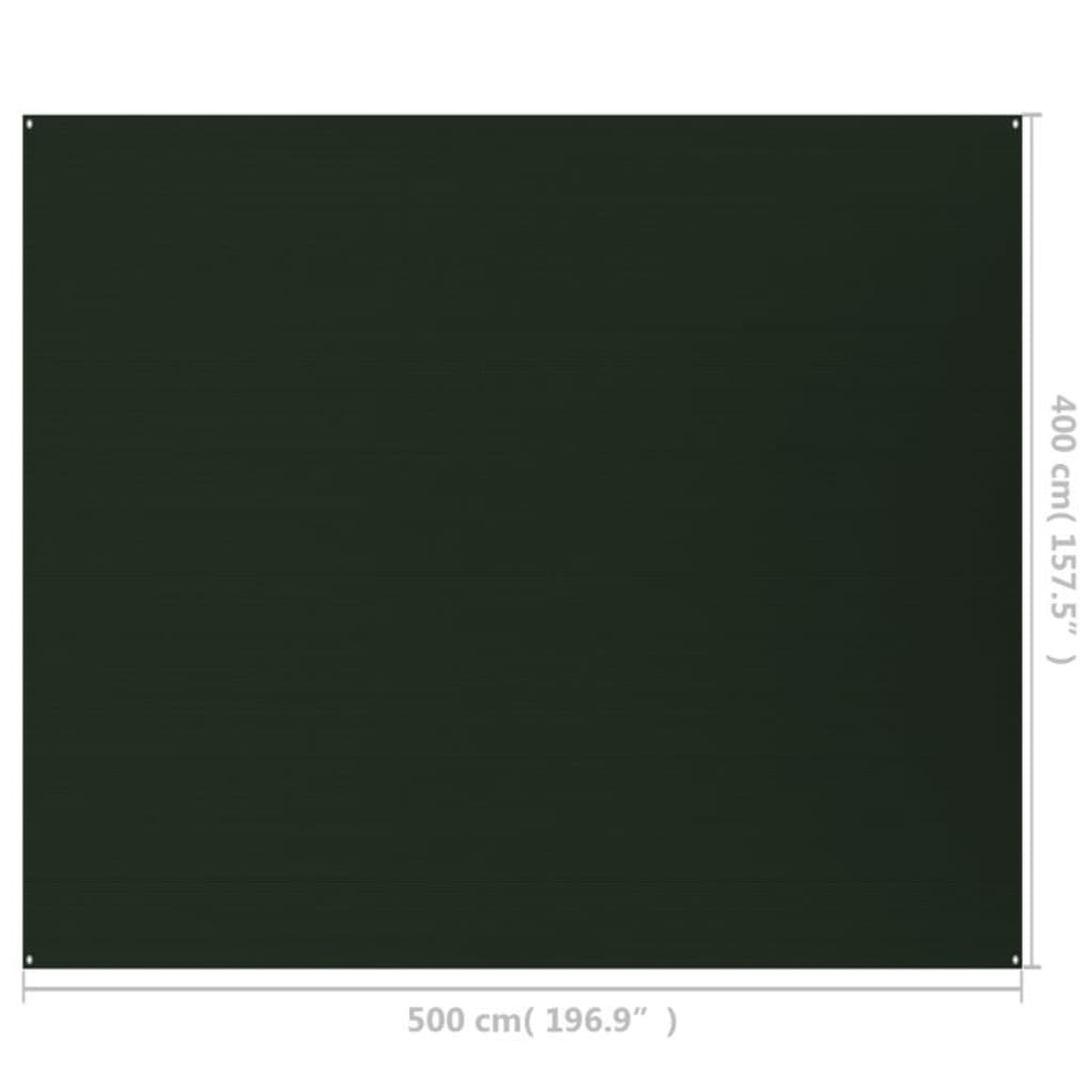 vidaXL sötétzöld HDPE sátorszőnyeg 400 x 500 cm