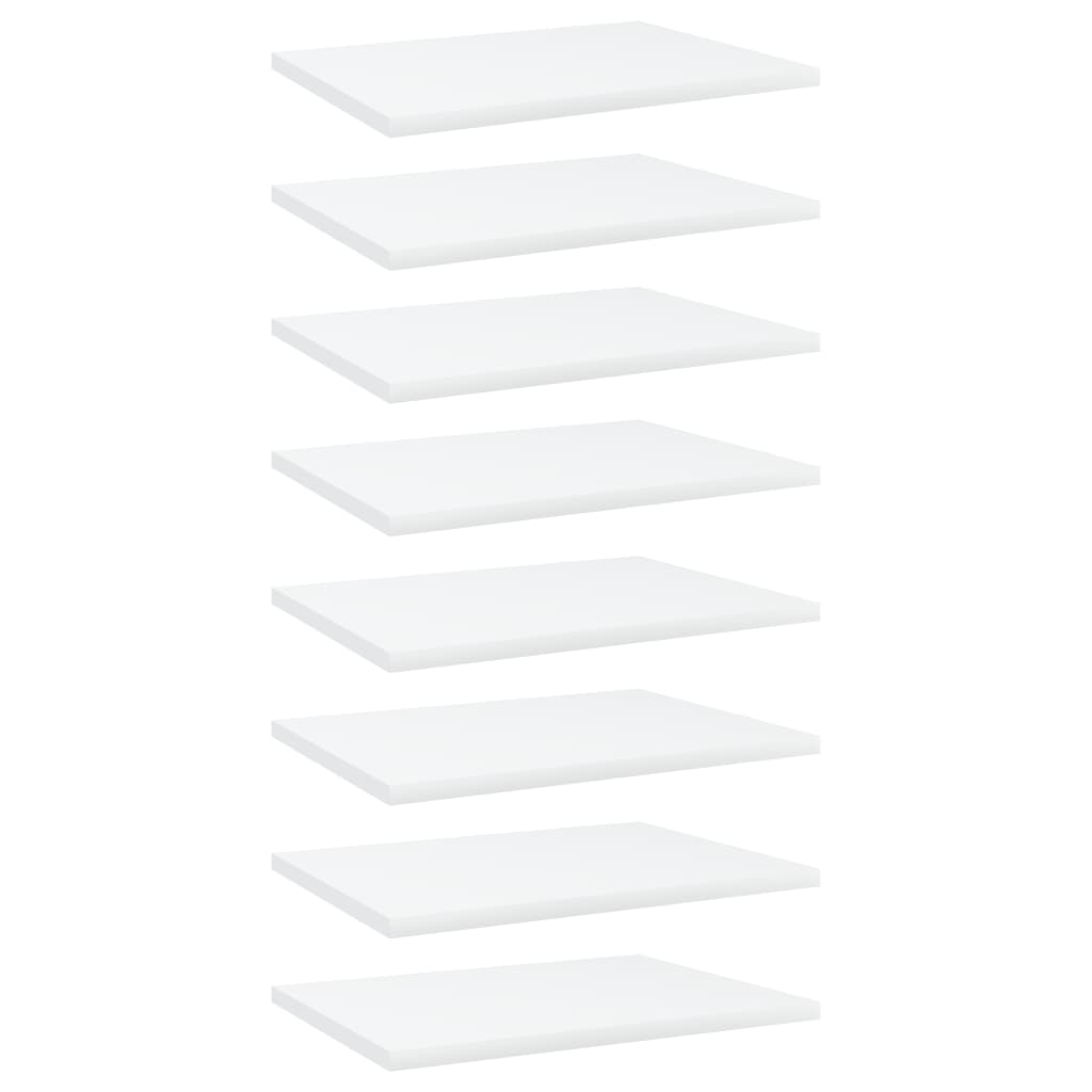 vidaXL 8 db fehér forgácslap könyvespolc 40 x 30 x 1,5 cm
