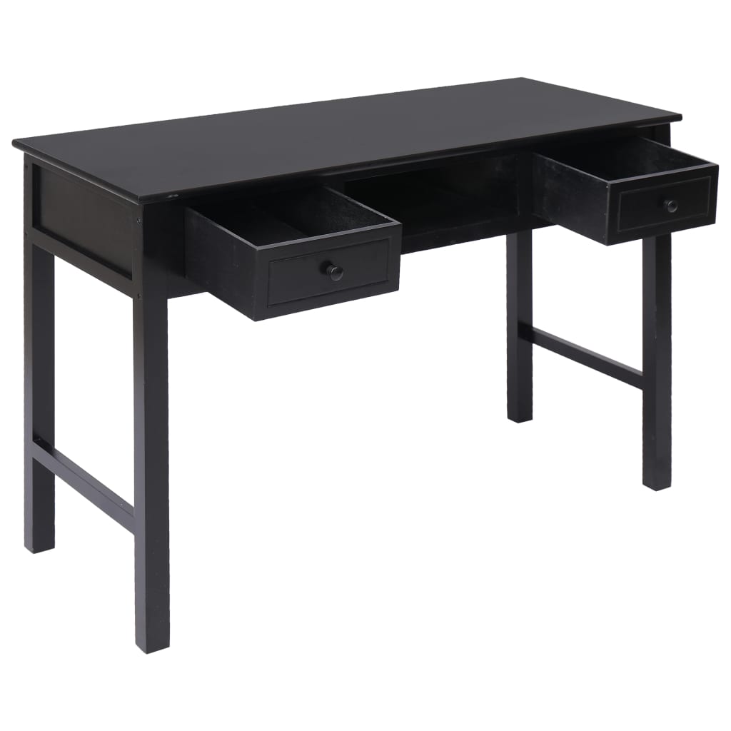 vidaXL fekete fa íróasztal 110 x 45 x 76 cm
