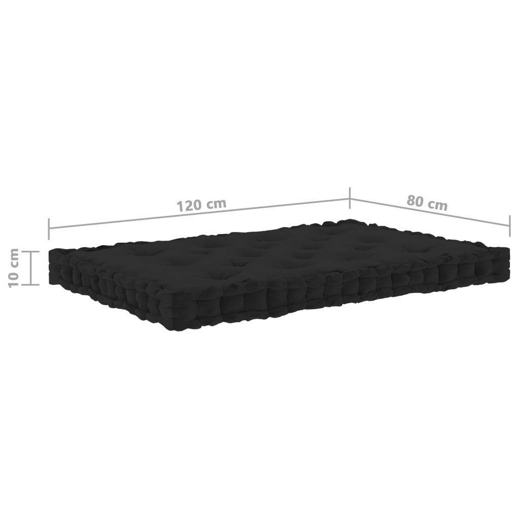 vidaXL 6 db fekete pamut raklapbútor-padlópárna