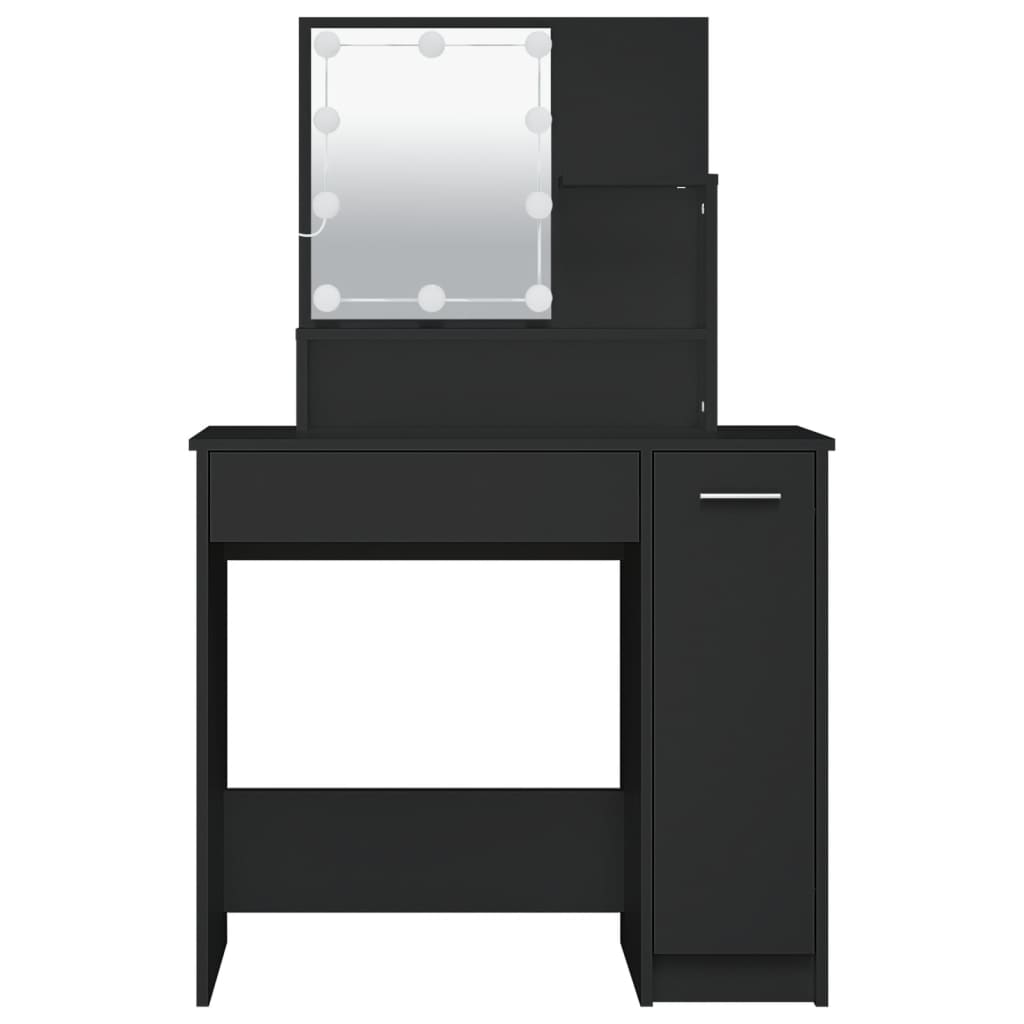 vidaXL fekete LED.es fésülködőasztal 86,5 x 35 x 136 cm