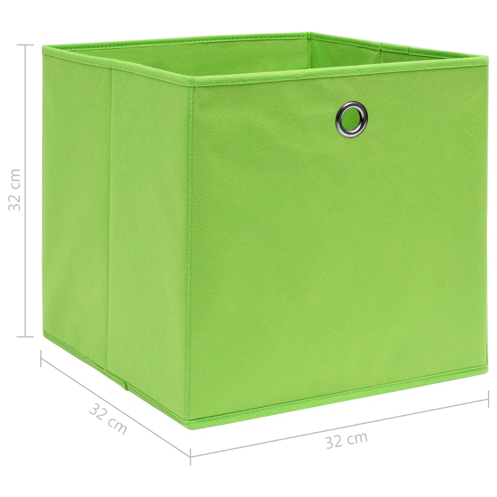 vidaXL 10 db zöld szövet tárolódoboz 32 x 32 x 32 cm