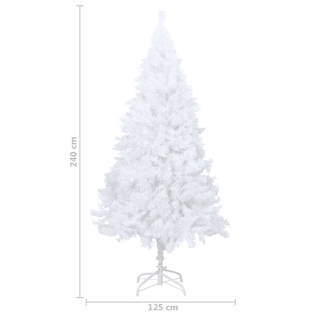 vidaXL fehér megvilágított műkarácsonyfa vastag ágakkal 240 cm