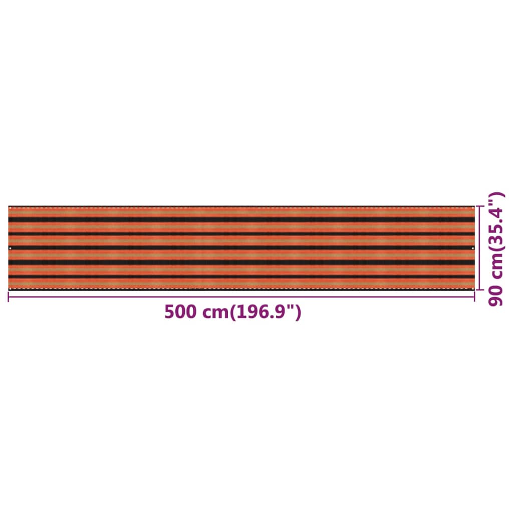 vidaXL többszínű HDPE erkélyparaván 90 x 500 cm