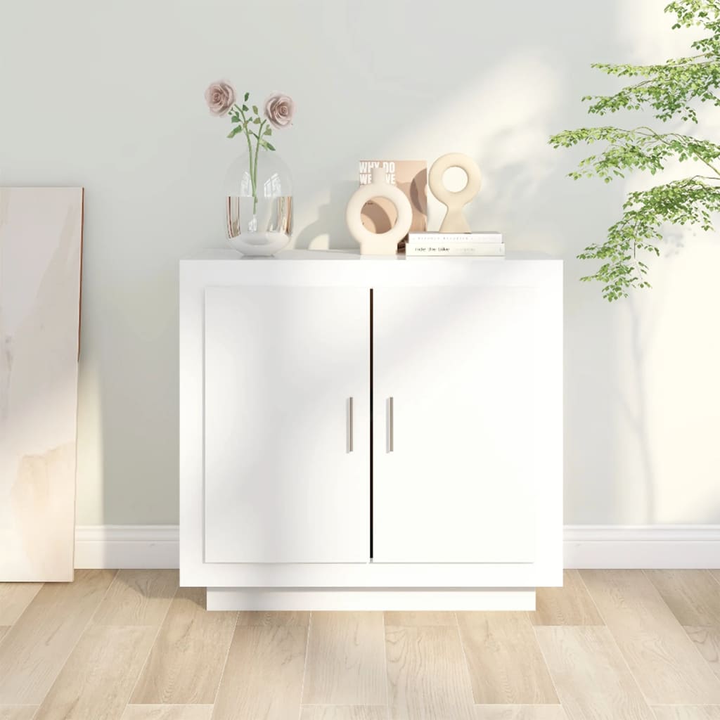 vidaXL magasfényű fehér szerelt fa tálalóasztal 80 x 40 x 75 cm
