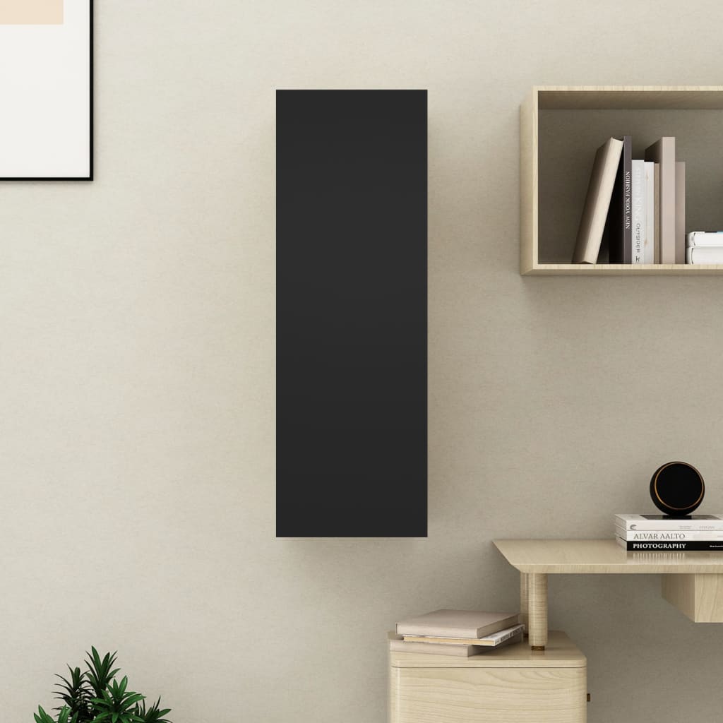 vidaXL fekete forgácslap TV-szekrény 30,5 x 30 x 90 cm