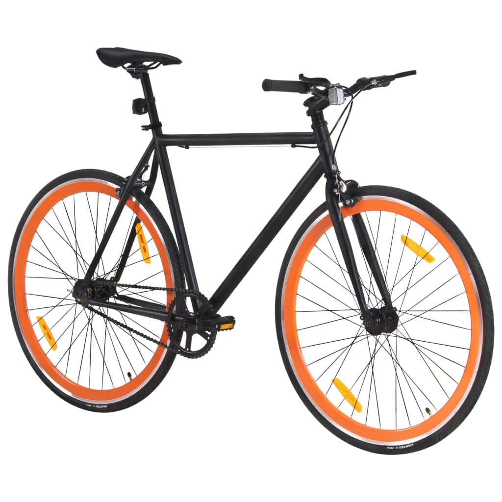 vidaXL fekete és narancssárga örökhajtós kerékpár 700c 59 cm
