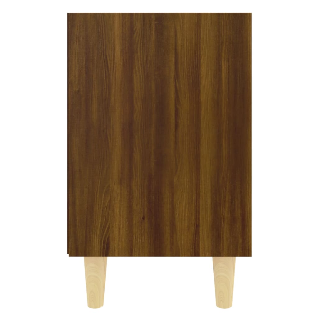 vidaXL barna tölgy színű éjjeliszekrény tömör fa lábakkal 40x30x50 cm