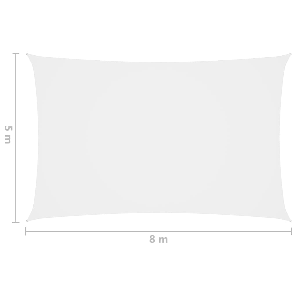 vidaXL fehér téglalap alakú oxford-szövet napvitorla 5 x 8 m