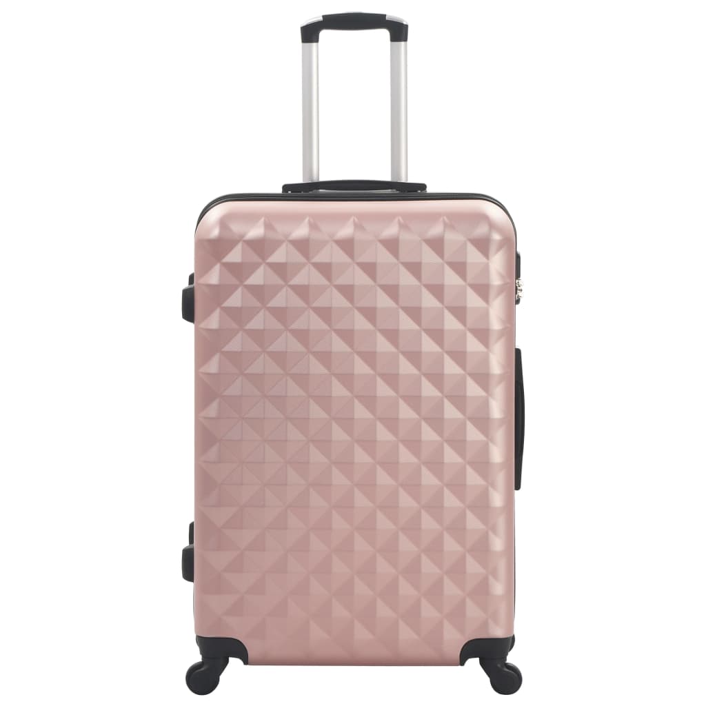 vidaXL 3 db rozéarany színű keményfalú ABS gurulós bőrönd