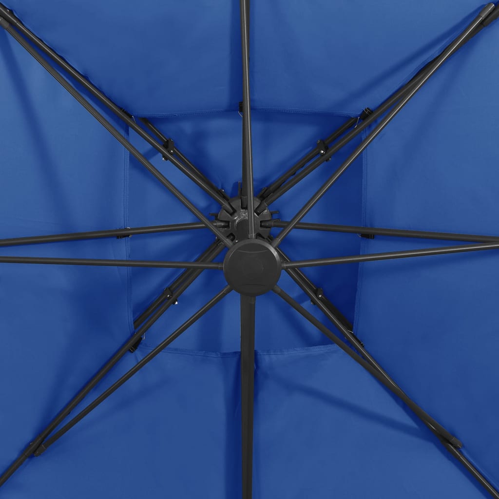 vidaXL azúrkék dupla tetejű konzolos napernyő 300 x 300 cm