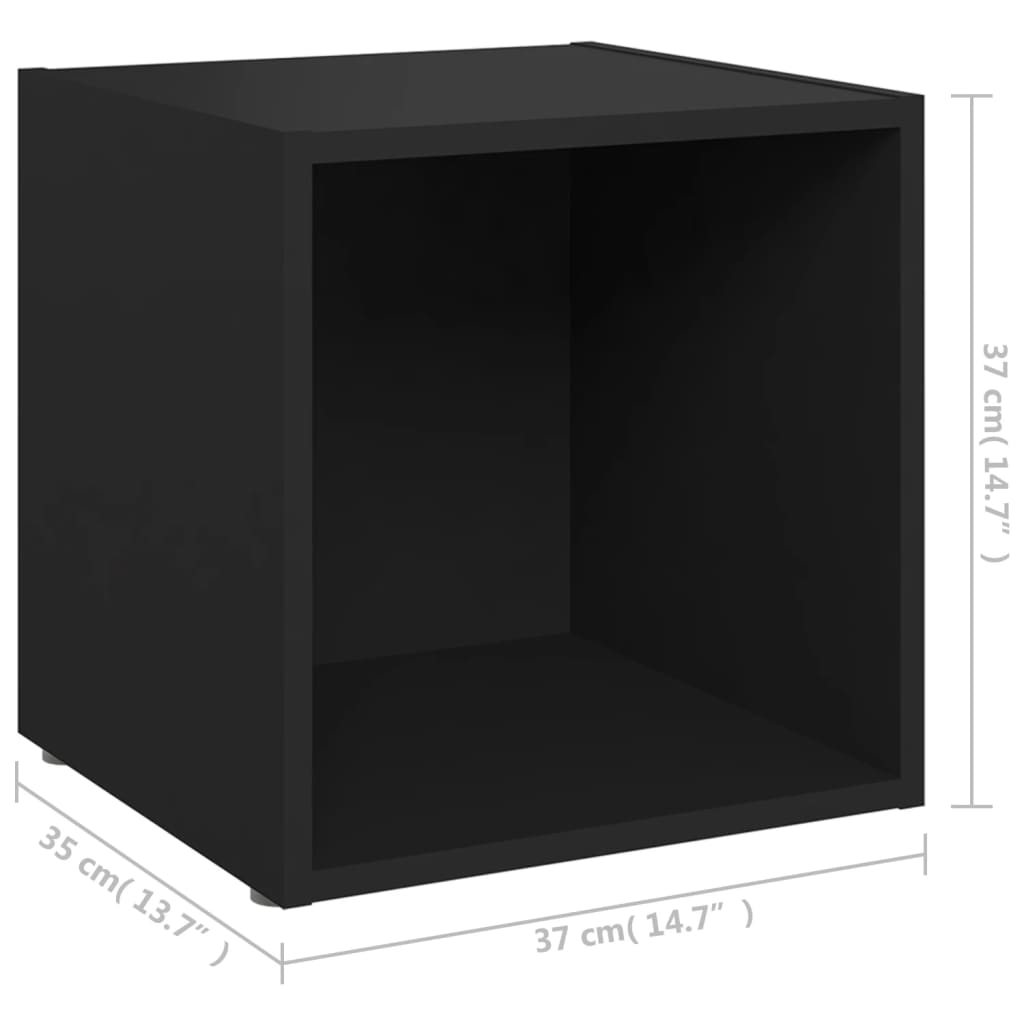vidaXL fekete forgácslap TV-szekrény 37 x 35 x 37 cm