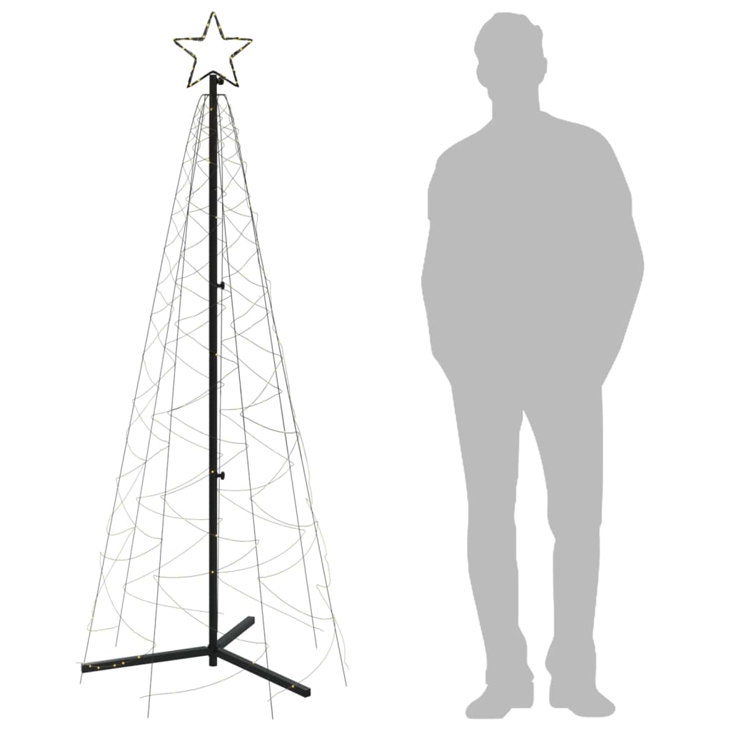 vidaXL kúp alakú karácsonyfa 200 meleg fehér LED-del 70 x 180 cm