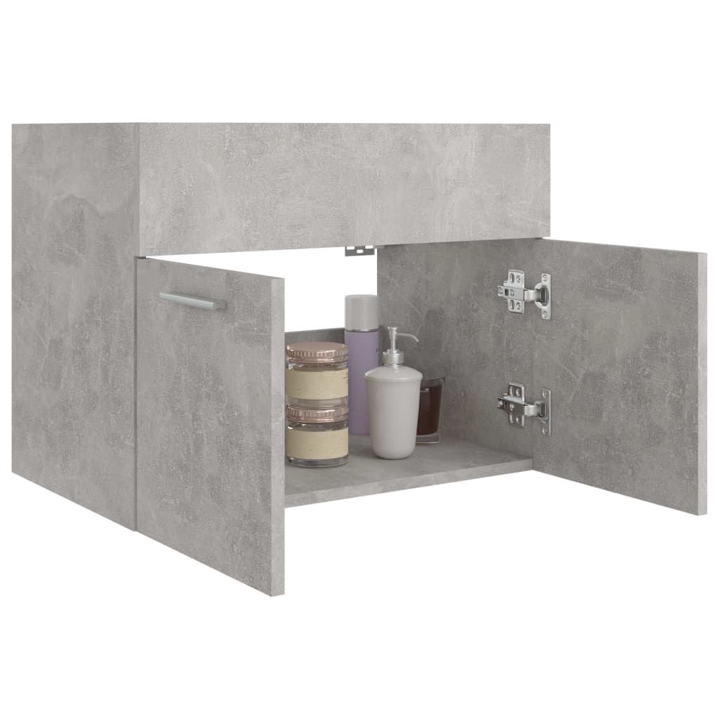 vidaXL betonszürke forgácslap mosdószekrény 60 x 38,5 x 46 cm