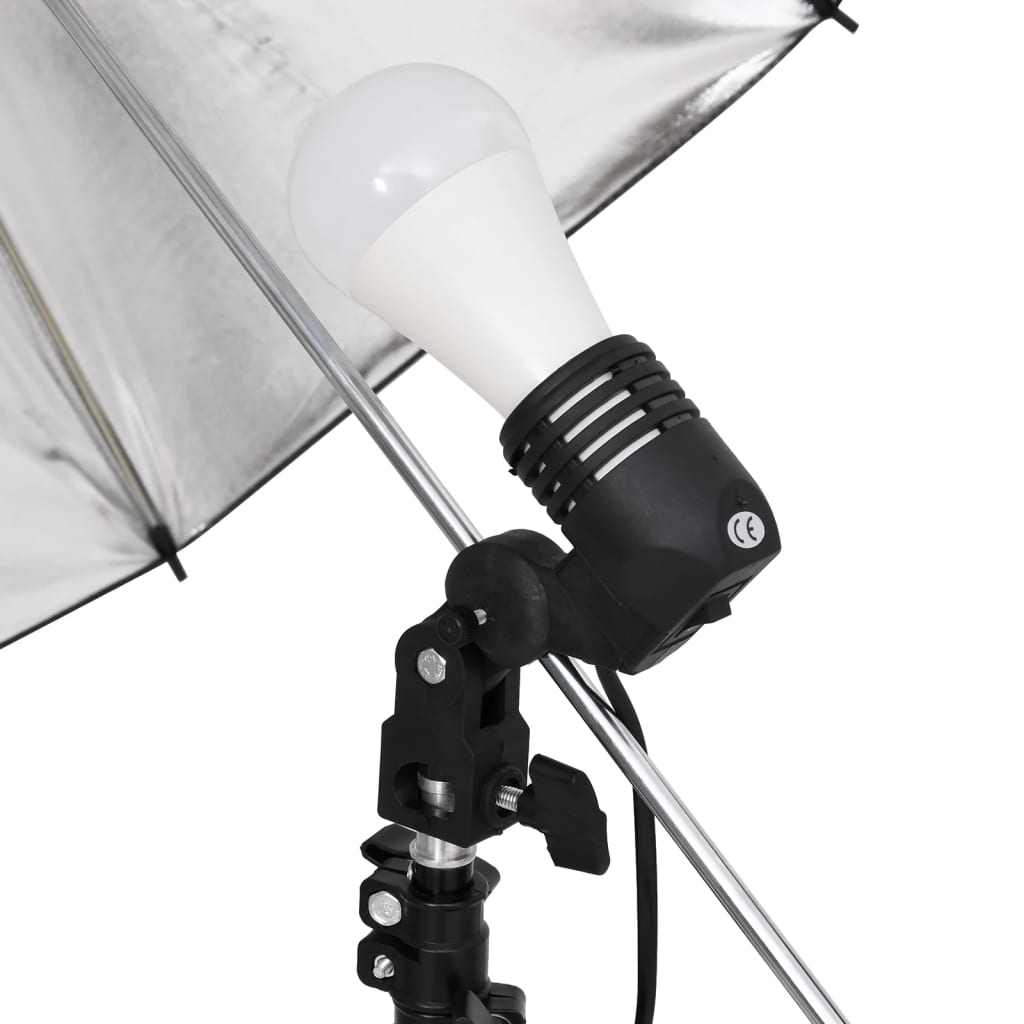 vidaXL fotóstúdió-felszerelés lámpákkal és háttérrel