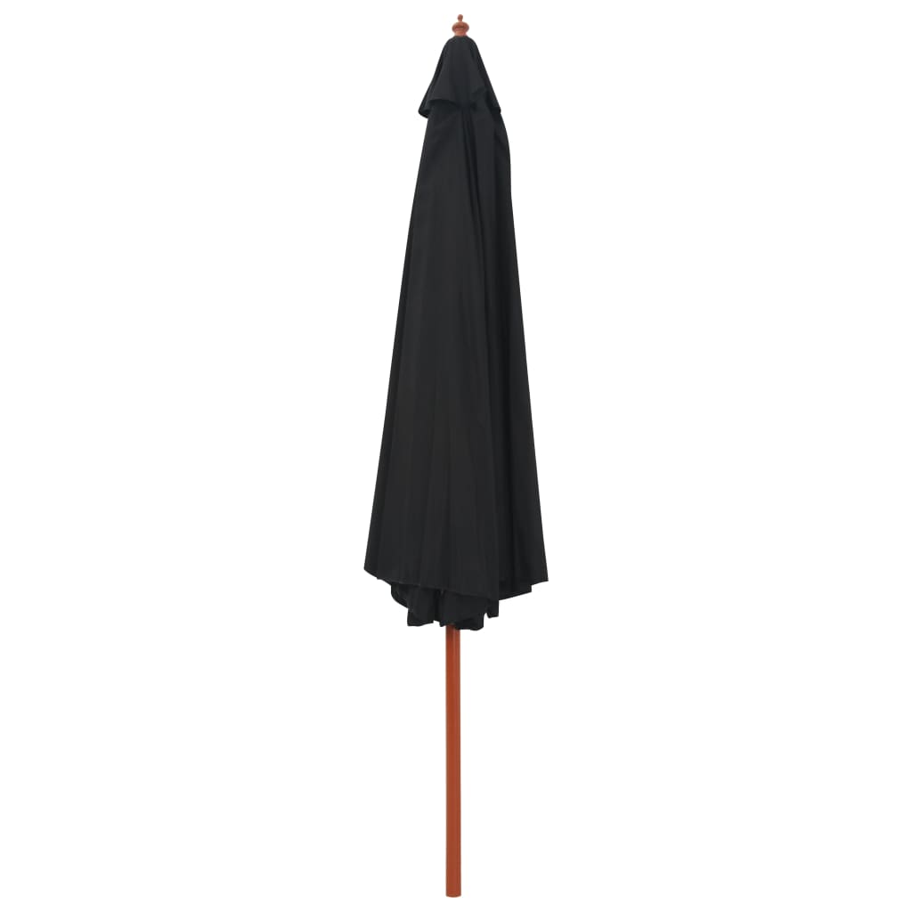 vidaXL fekete kültéri napernyő farúddal 350 cm