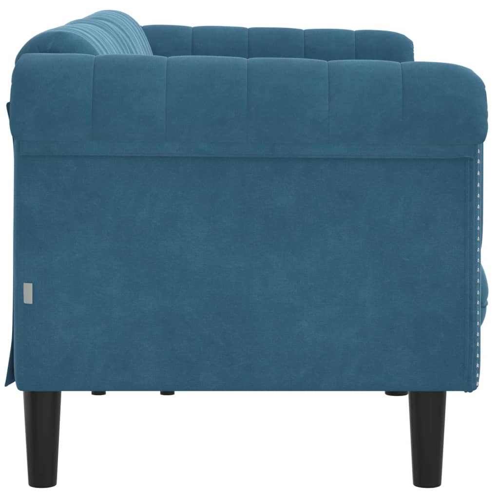vidaXL kék 3 személyes bársony kanapé