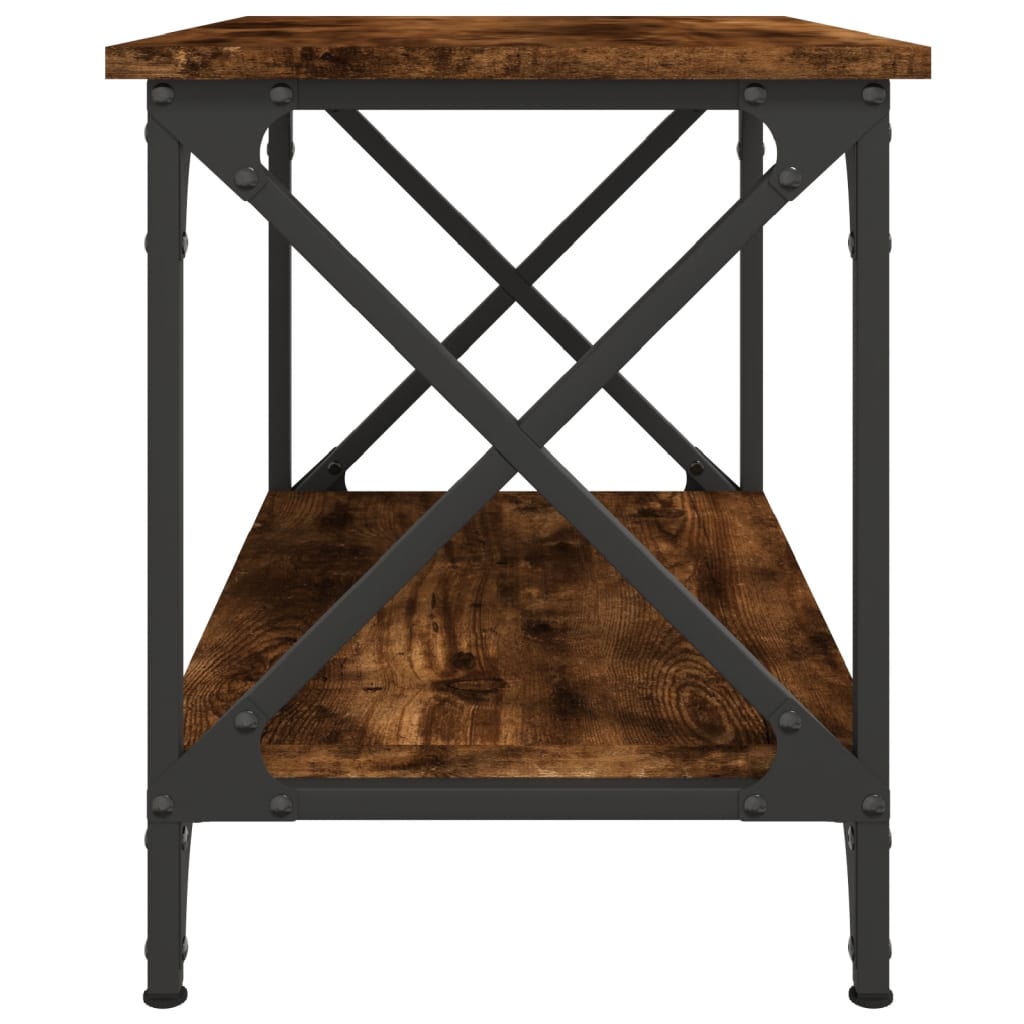 vidaXL füstös tölgyszínű szerelt fa kisasztal 55x38x45 cm