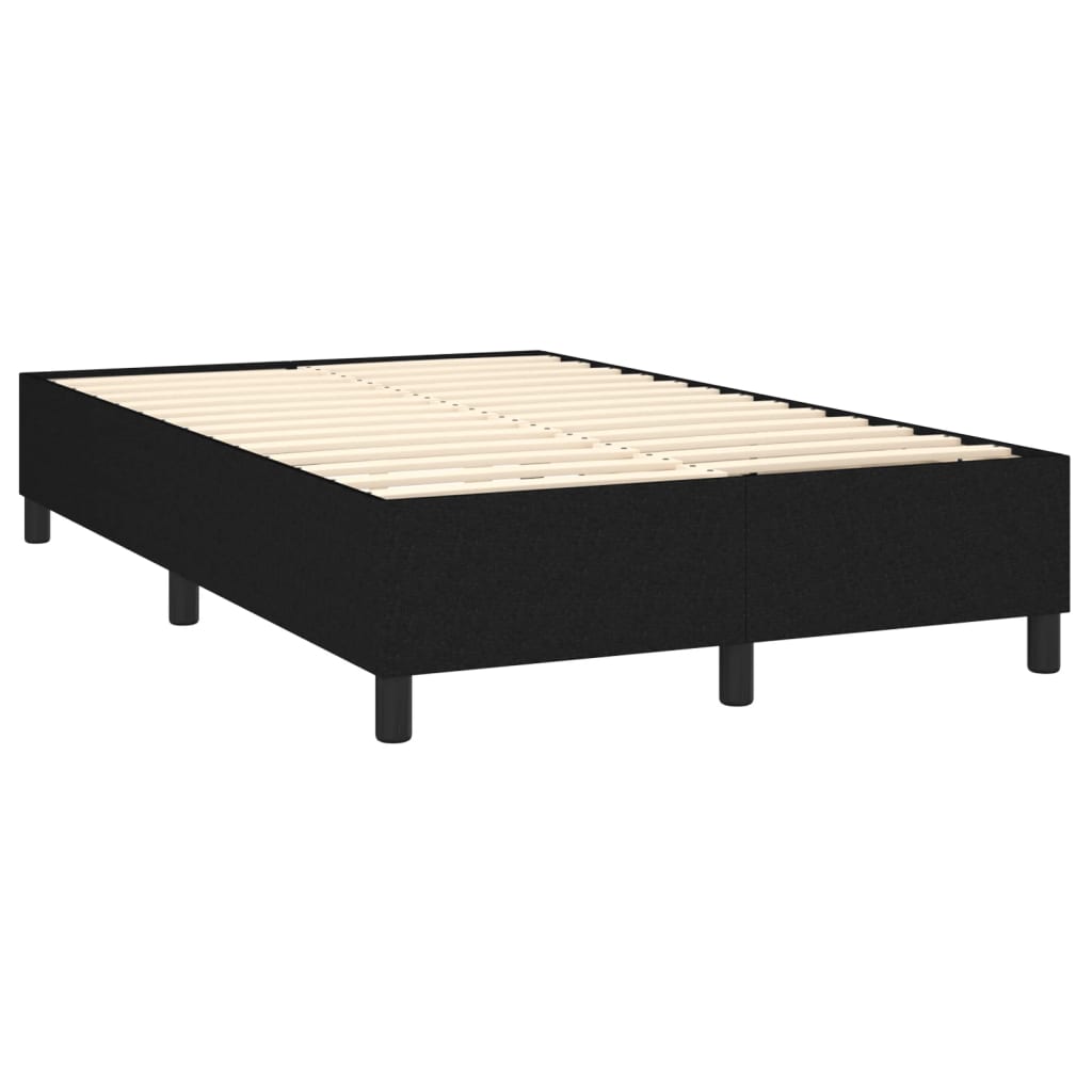 vidaXL fekete szövet rugós és LED-es ágy matraccal 120 x 200 cm