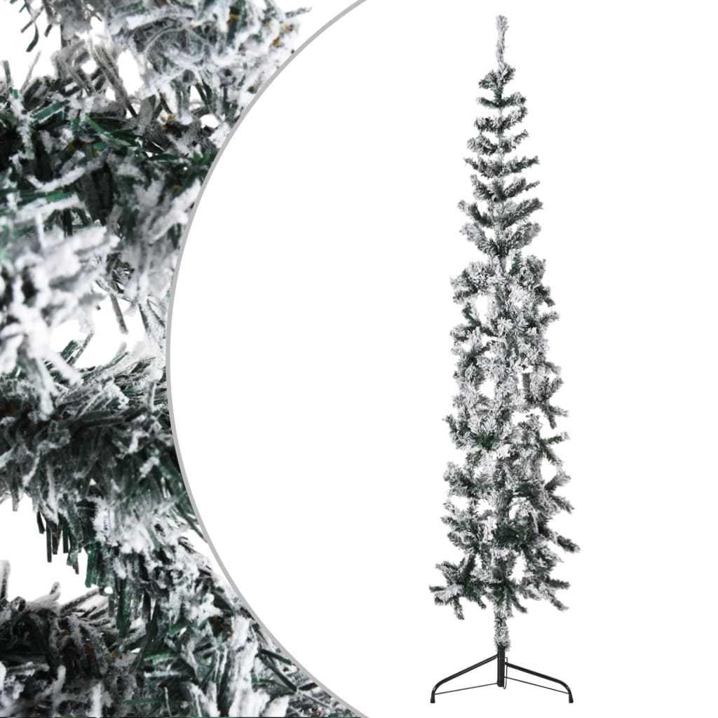 vidaXL hópelyhes vékony fél műkarácsonyfa állvánnyal 180 cm
