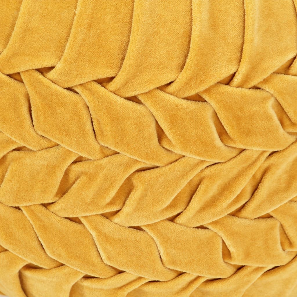 vidaXL sárga zubbonyos pamutbársony puff 40 x 30 cm