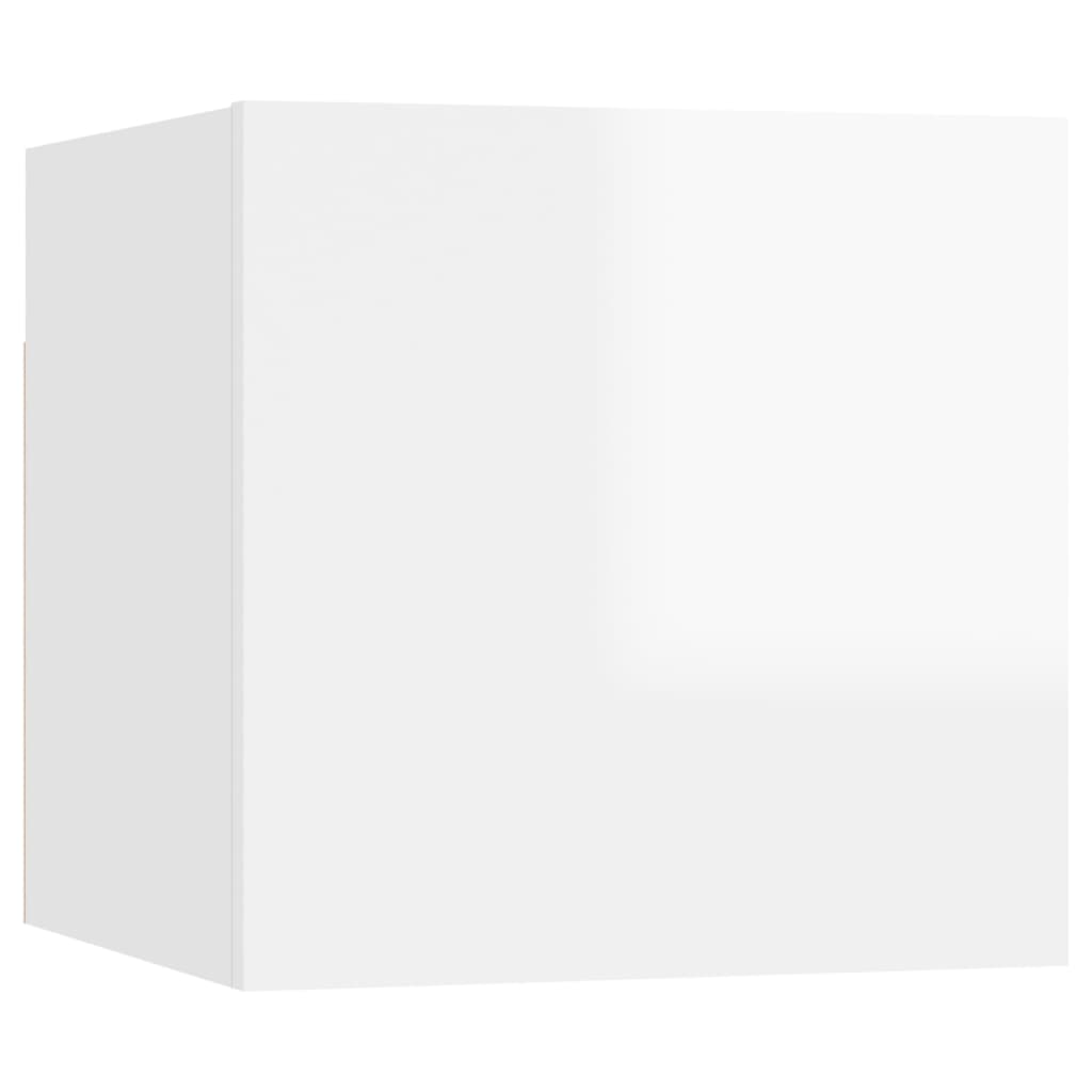 vidaXL 2 db magasfényű fehér falra szerelhető TV-szekrény 30,5x30x30cm