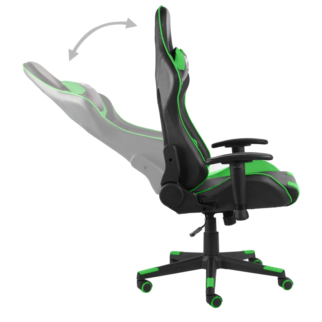 vidaXL zöld PVC forgó gamer szék