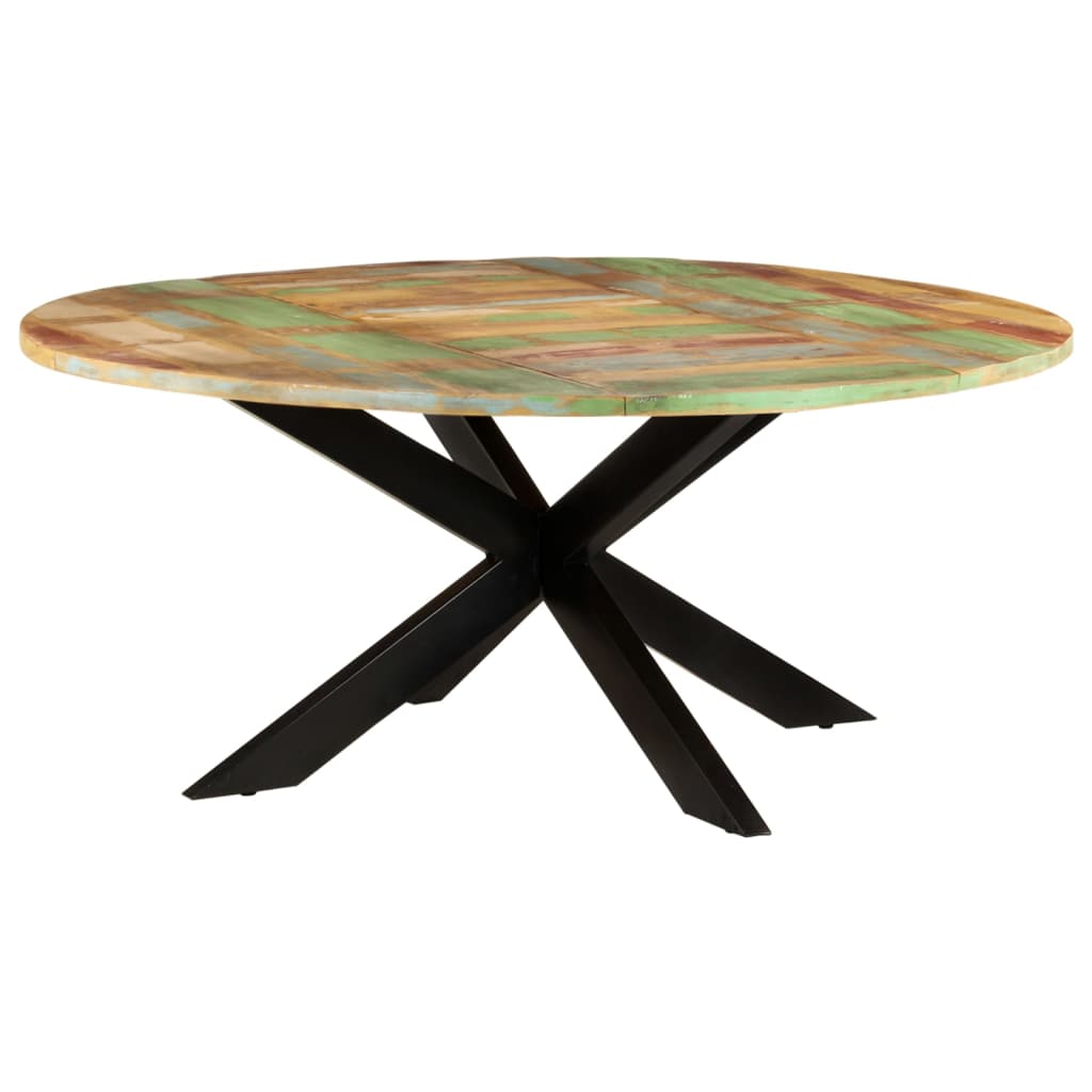 vidaXL kerek tömör újrahasznosított fa étkezőasztal 175 x 75 cm