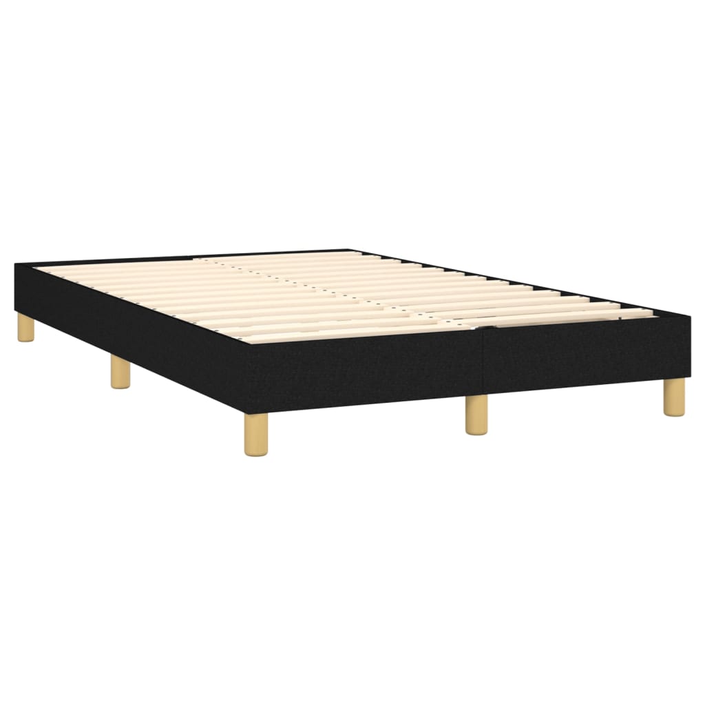 vidaXL fekete szövet rugós ágy matraccal 120 x 200 cm