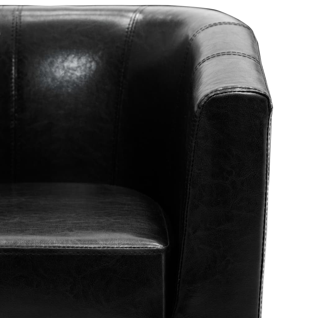 vidaXL fekete műbőr fotel ívelt kartámasszal