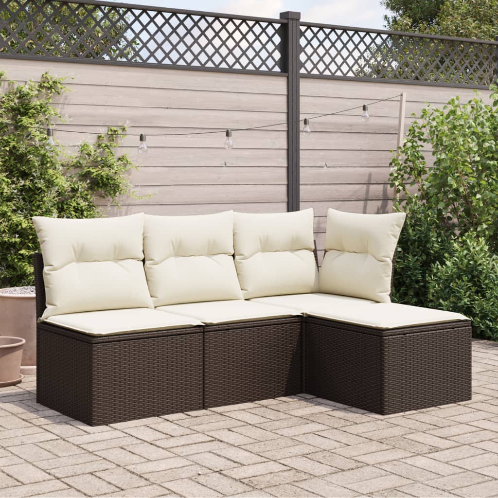 vidaXL barna polyrattan kerti szék párnával 55 x 55 x 37 cm