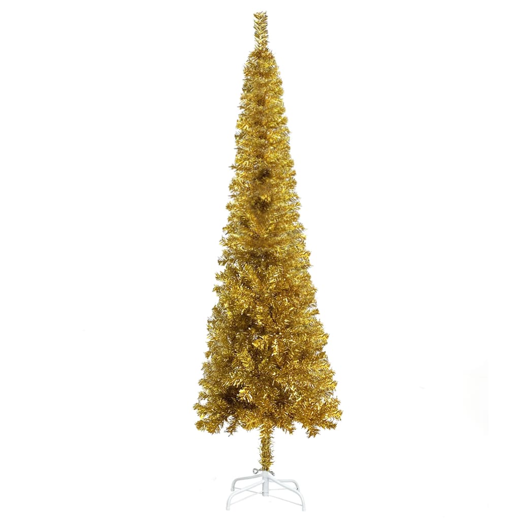 vidaXL aranyszínű vékony karácsonyfa 150 cm