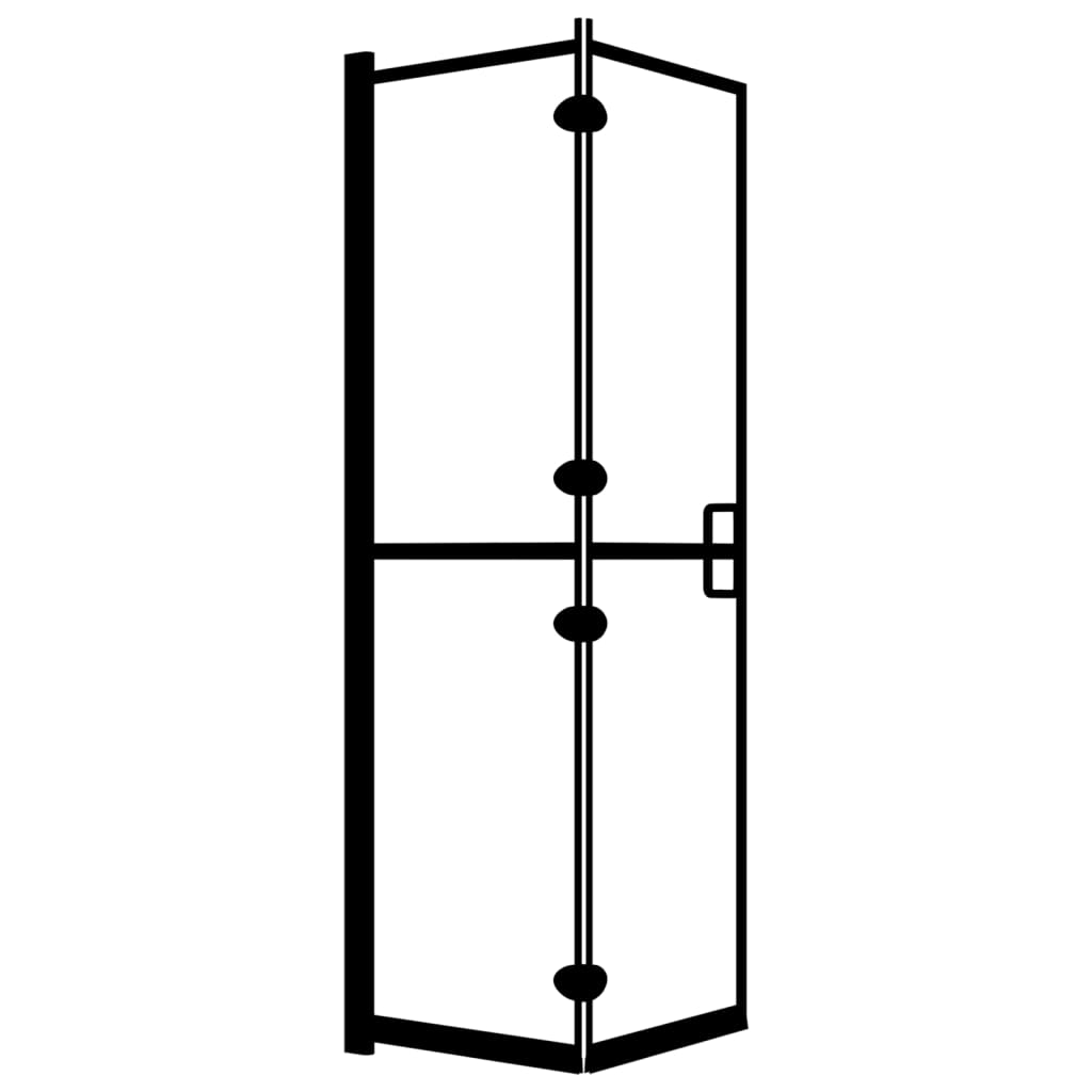 vidaXL fekete ESG zuhanykabin összecsukható ajtóval 120x140 cm