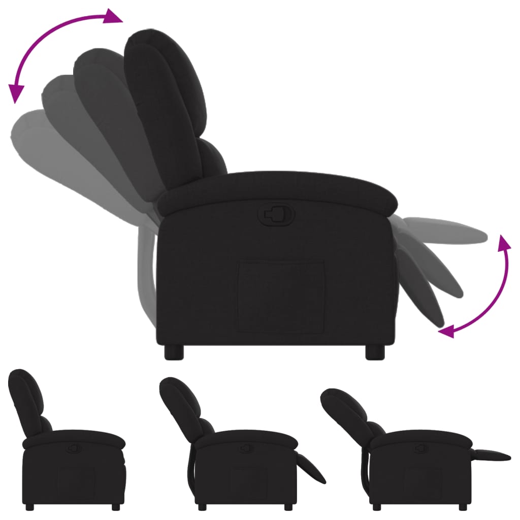 vidaXL fekete szövet dönthető fotel