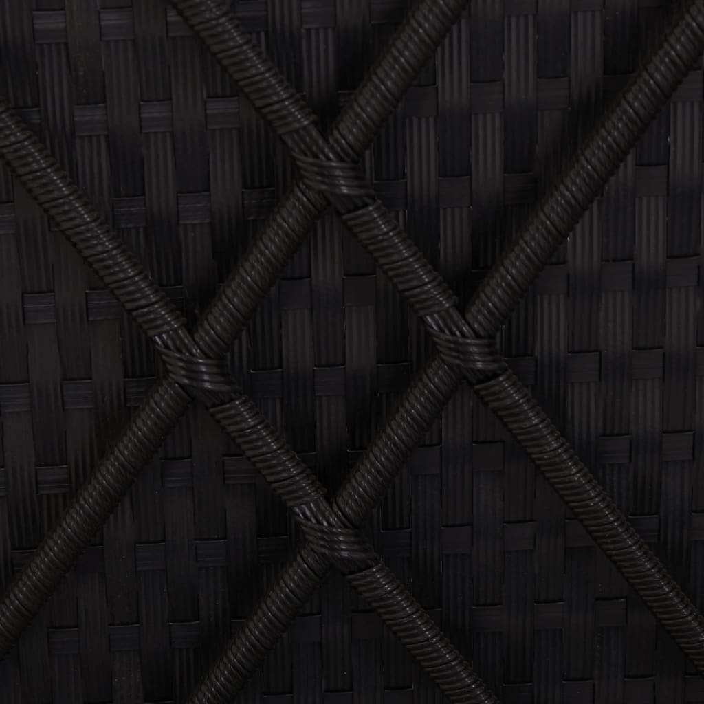 vidaXL fekete polyrattan napozóágy párnával