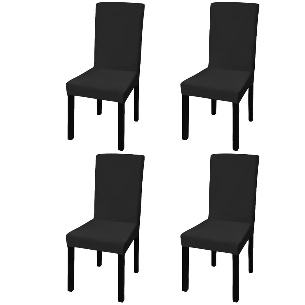 vidaXL 4 db fekete szabott nyújtható székszoknya