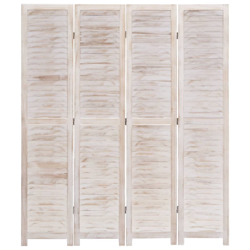 vidaXL fehér 4-paneles faparaván 140 x 165 cm