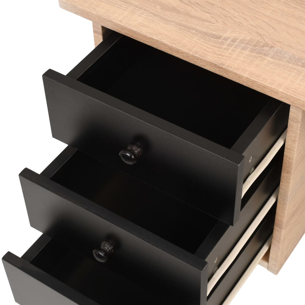 vidaXL tölgyfa/fekete színű íróasztal 120 x 55 x 76 cm
