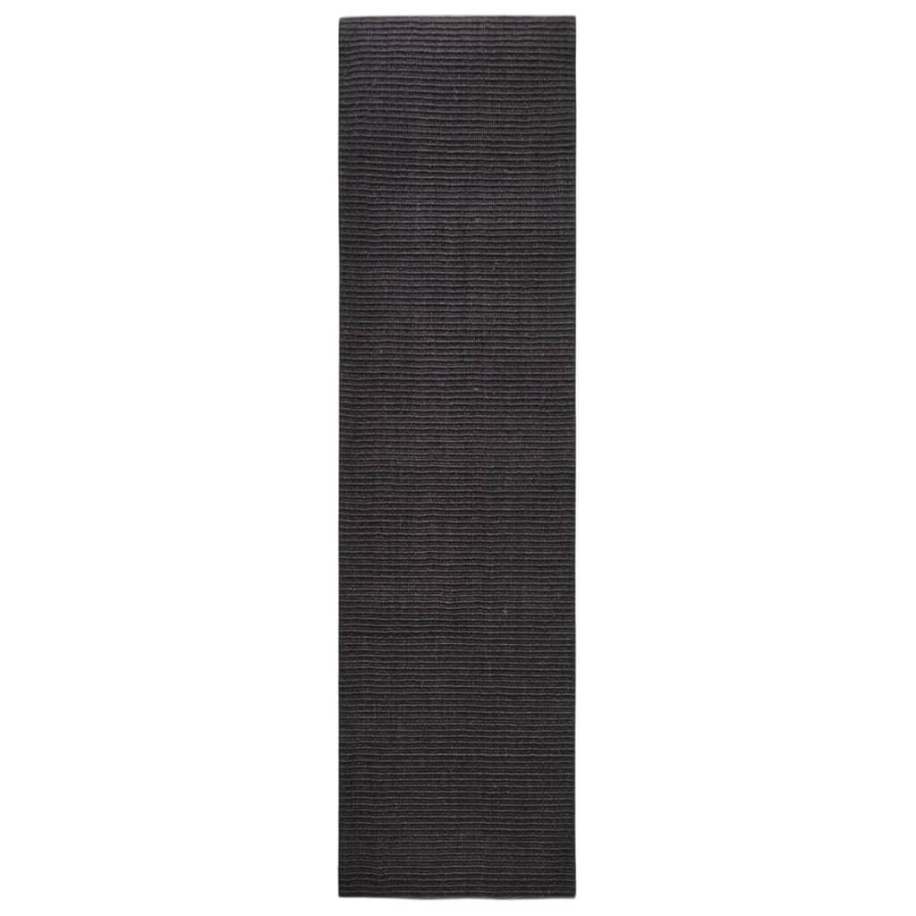 vidaXL fekete természetes szizálszőnyeg 80x300 cm