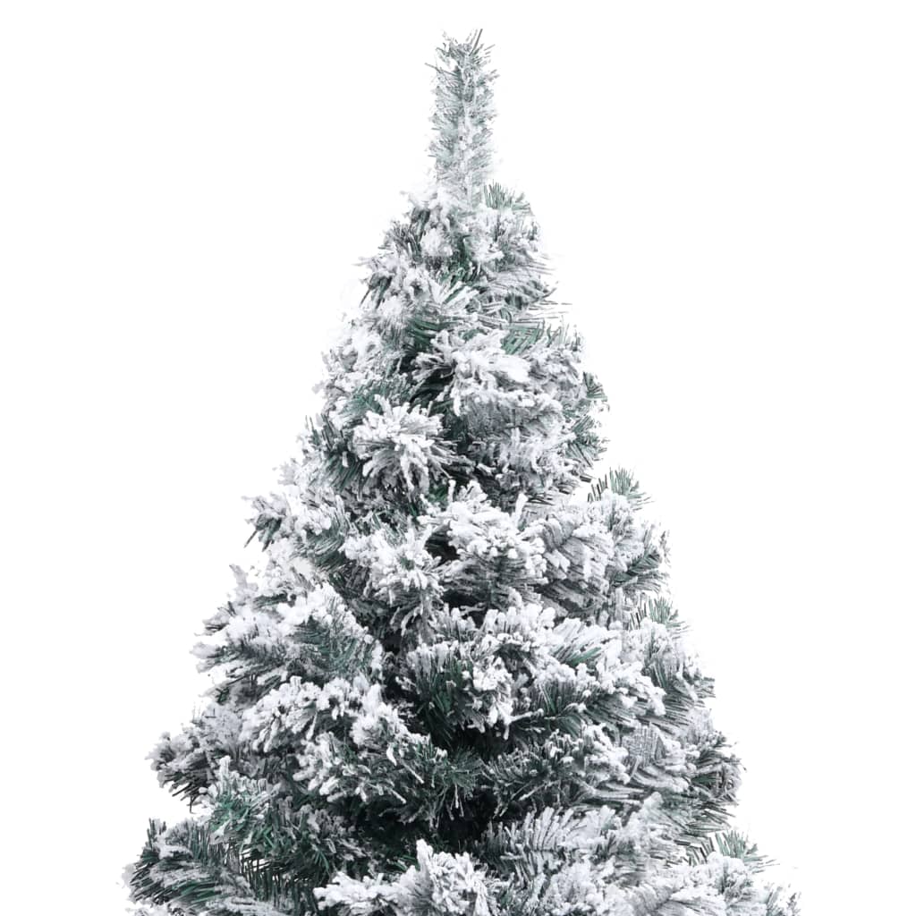 vidaXL zöld megvilágított műkarácsonyfa hóval 180 cm