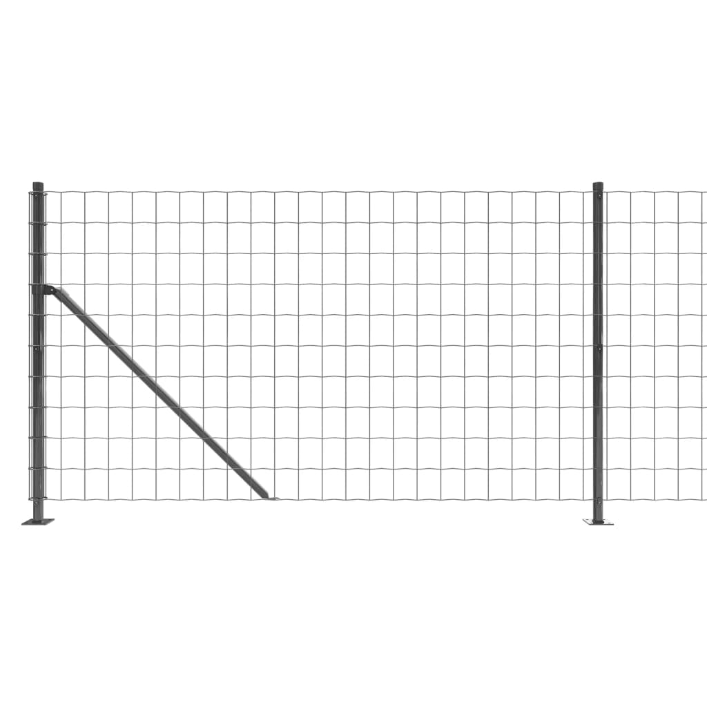 vidaXL antracitszürke dróthálós kerítés illesztőperemmel 0,8x25 m