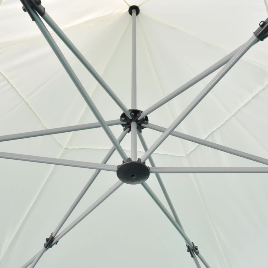 vidaXL krémfehér összecsukható hatszög alakú pop-up pavilon 3,6x3,1 m