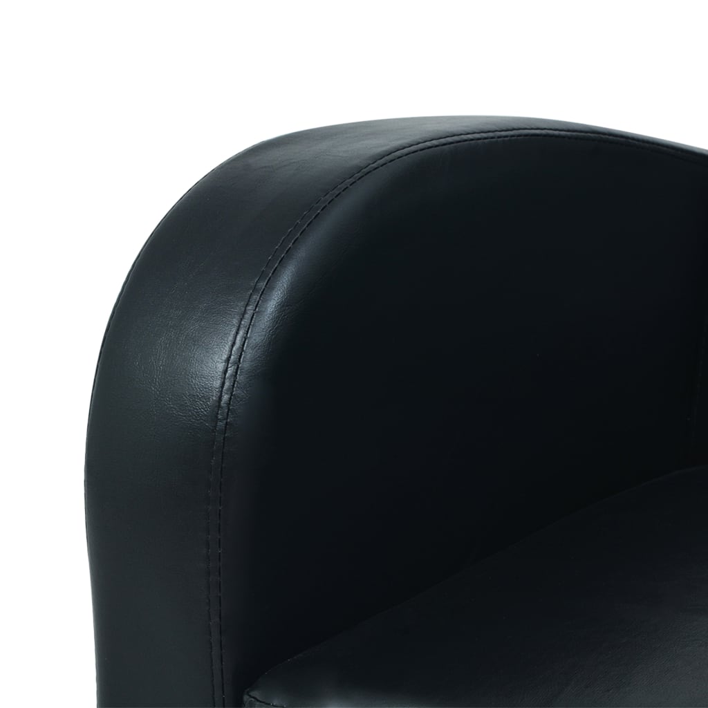 vidaXL kétszemélyes fekete műbőr kanapé