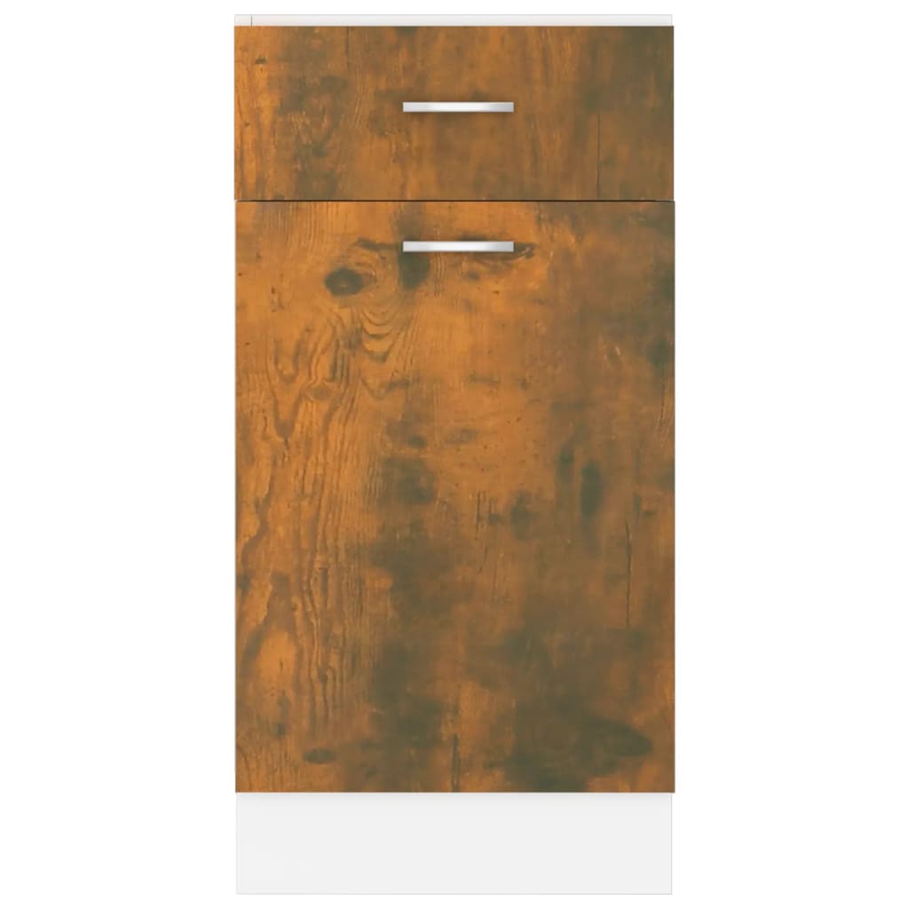 vidaXL füstös tölgyszínű szerelt fa fiókos alsószekrény 40x46x81,5 cm